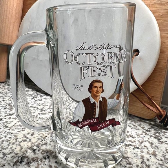 Sam Adams October Fest Beer Glass Mug Pint with handle Seasonal brew - Picture 1 of 1